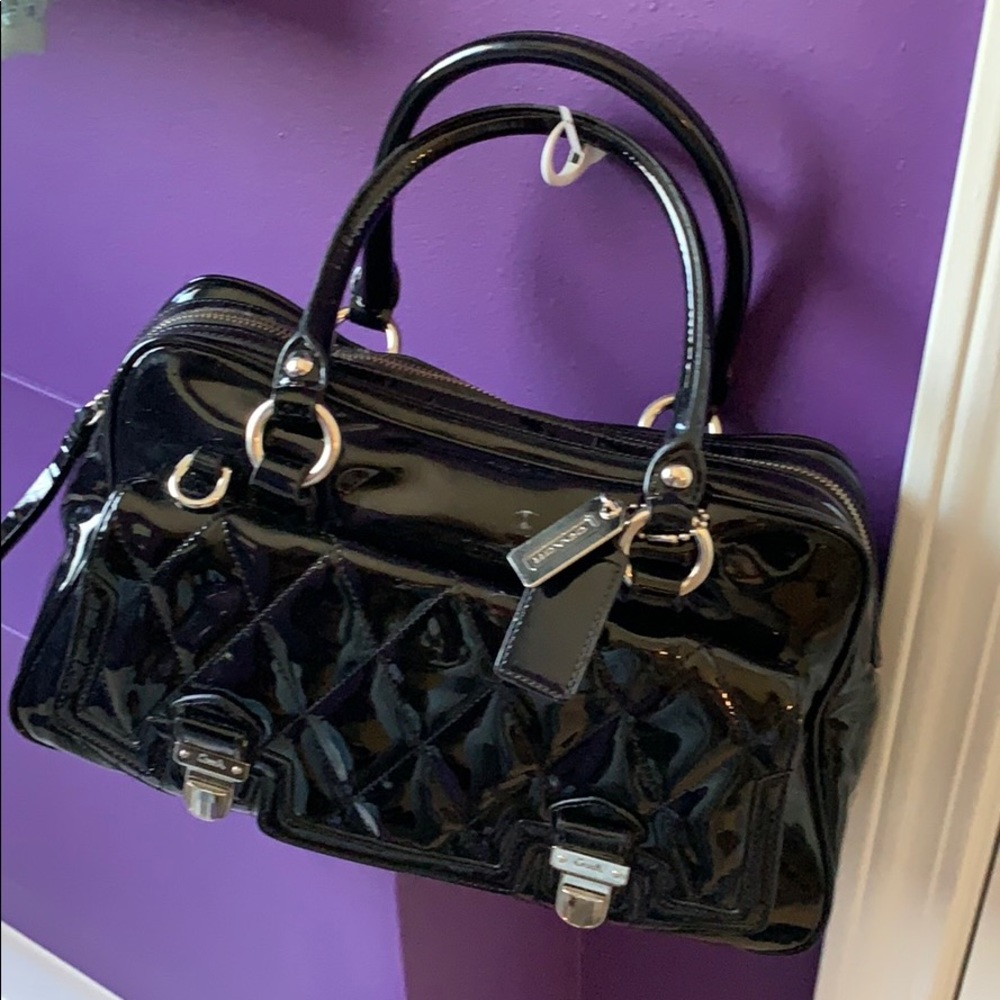 Genuine Coach shiny black leather purse